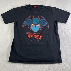 Devilman Go Nagai Anime T-Shirt Black Manga Streetwear 90s Large (Tag XL Fits L)